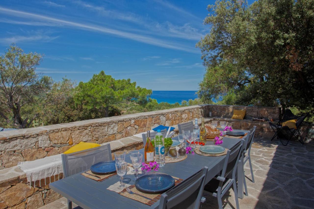Villa bodri, maison en pierre avec vue mer et piscine chauffée LʼÎle-Rousse Esterno foto