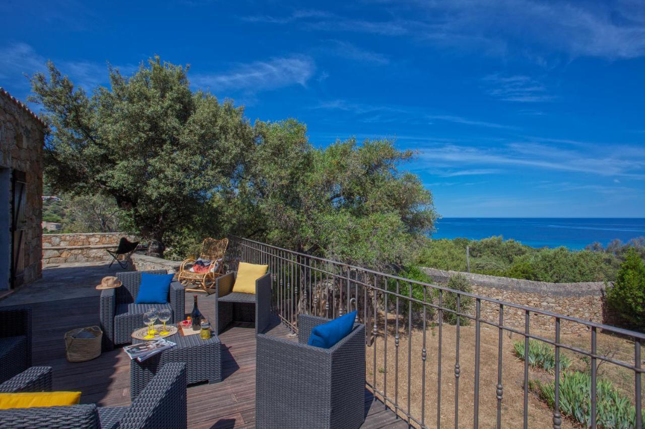 Villa bodri, maison en pierre avec vue mer et piscine chauffée LʼÎle-Rousse Esterno foto