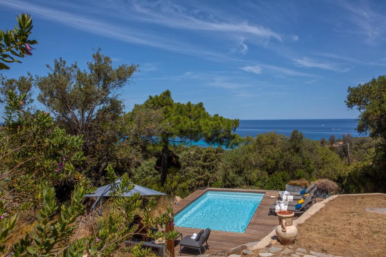 Villa bodri, maison en pierre avec vue mer et piscine chauffée LʼÎle-Rousse Esterno foto