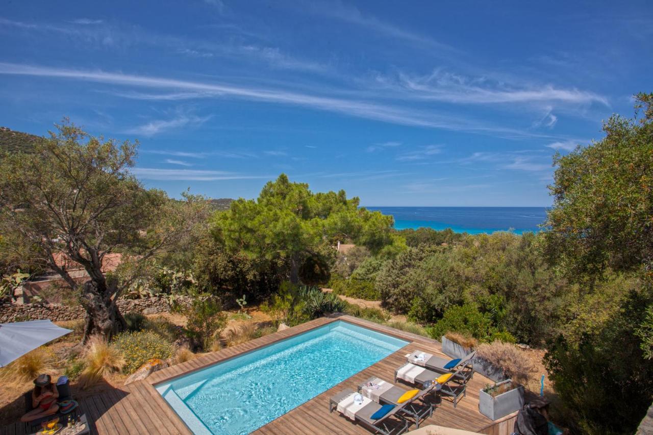 Villa bodri, maison en pierre avec vue mer et piscine chauffée LʼÎle-Rousse Esterno foto